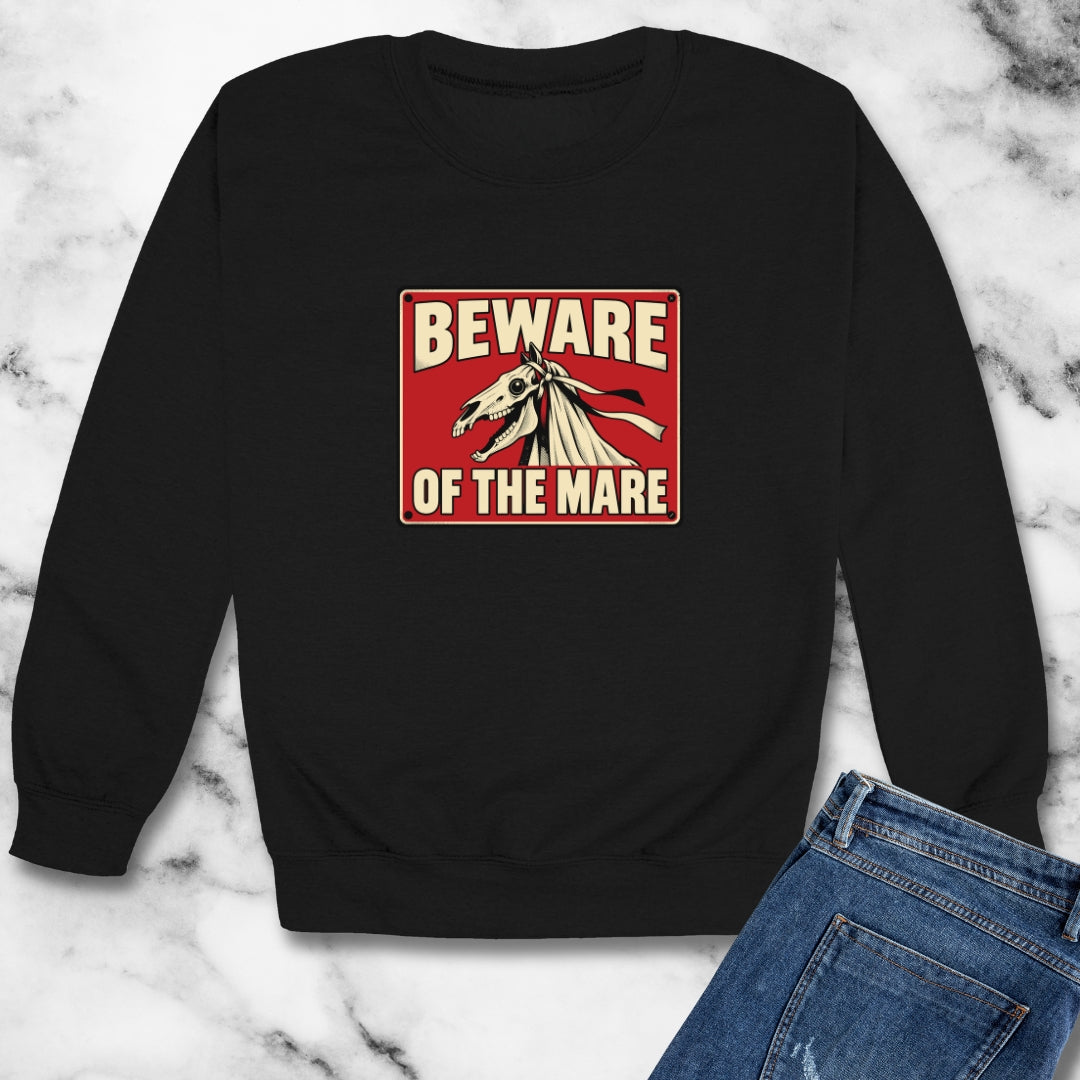 Beware of the Mare Mari Lwyd Unisex Heavy Crewneck Sweatshirt