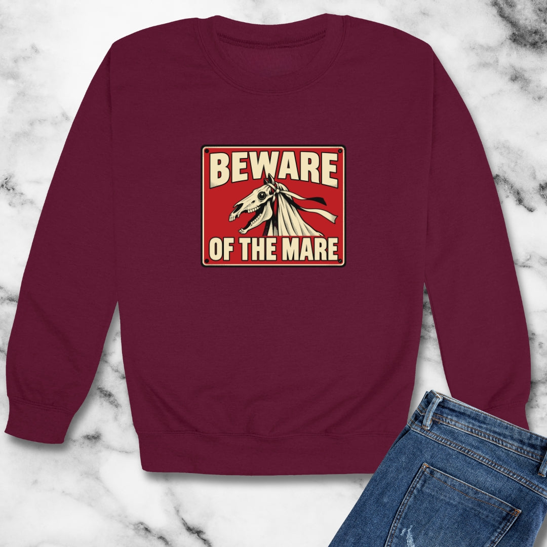 Beware of the Mare Mari Lwyd Unisex Heavy Crewneck Sweatshirt