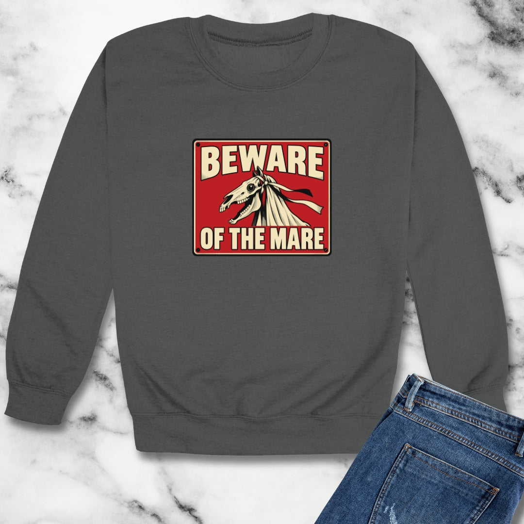 Beware of the Mare Mari Lwyd Unisex Heavy Crewneck Sweatshirt