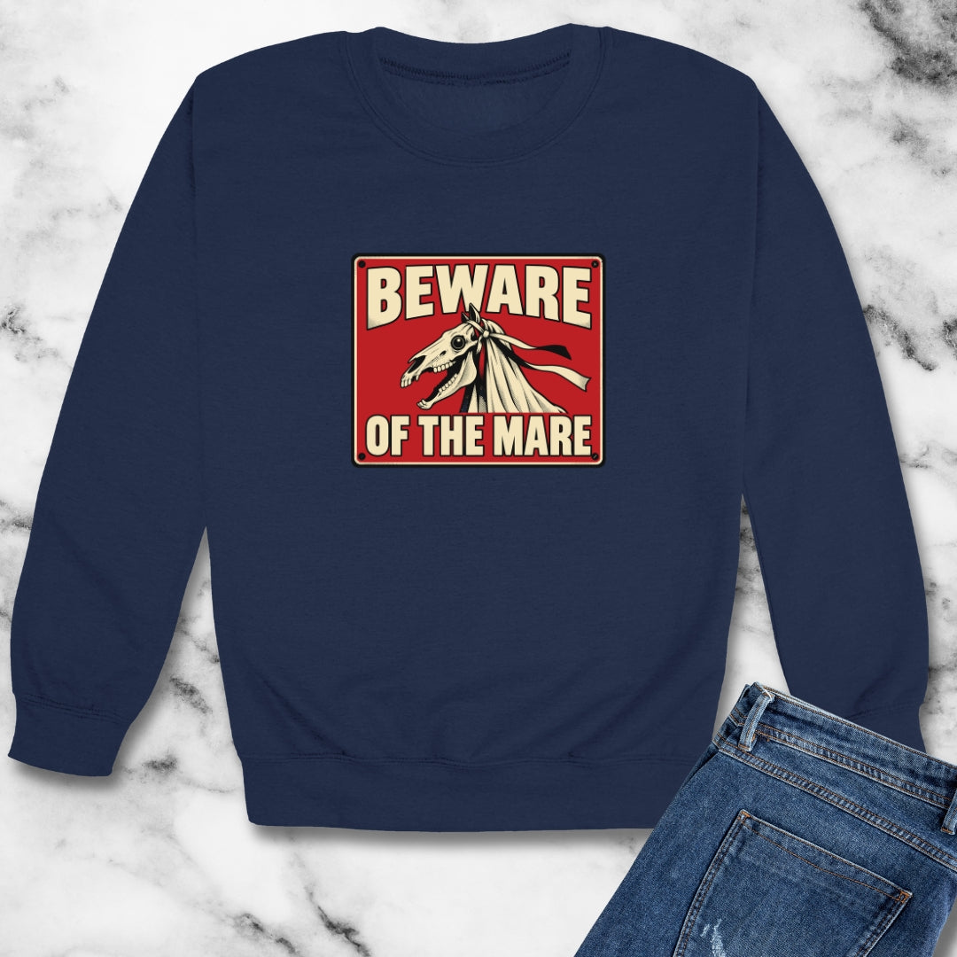 Beware of the Mare Mari Lwyd Unisex Heavy Crewneck Sweatshirt