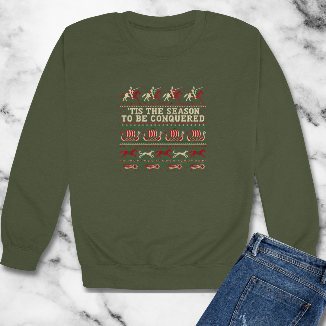 'Tis the Season to Be Conquered Unisex Heavy Crewneck Sweatshirt