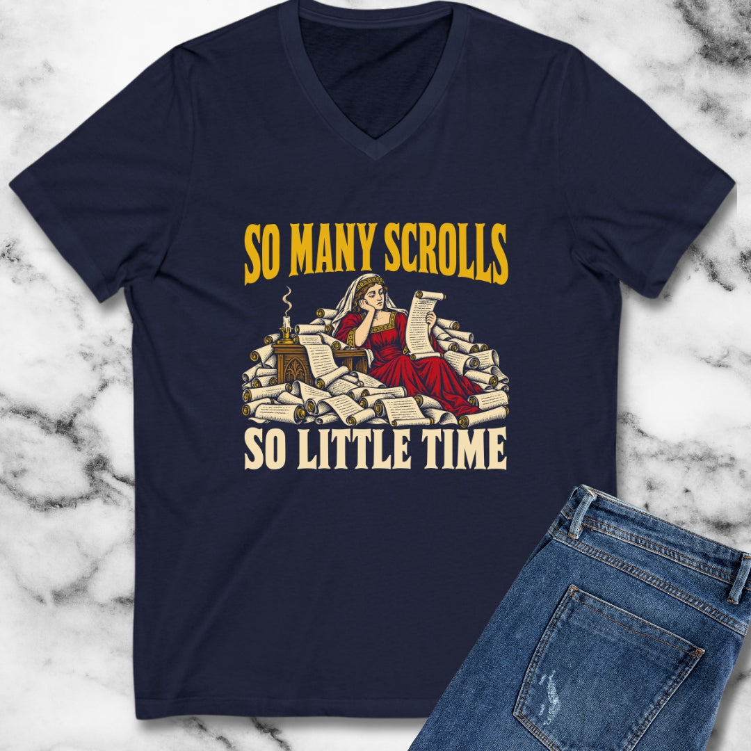 So Many Scrolls So Little Time V-Neck