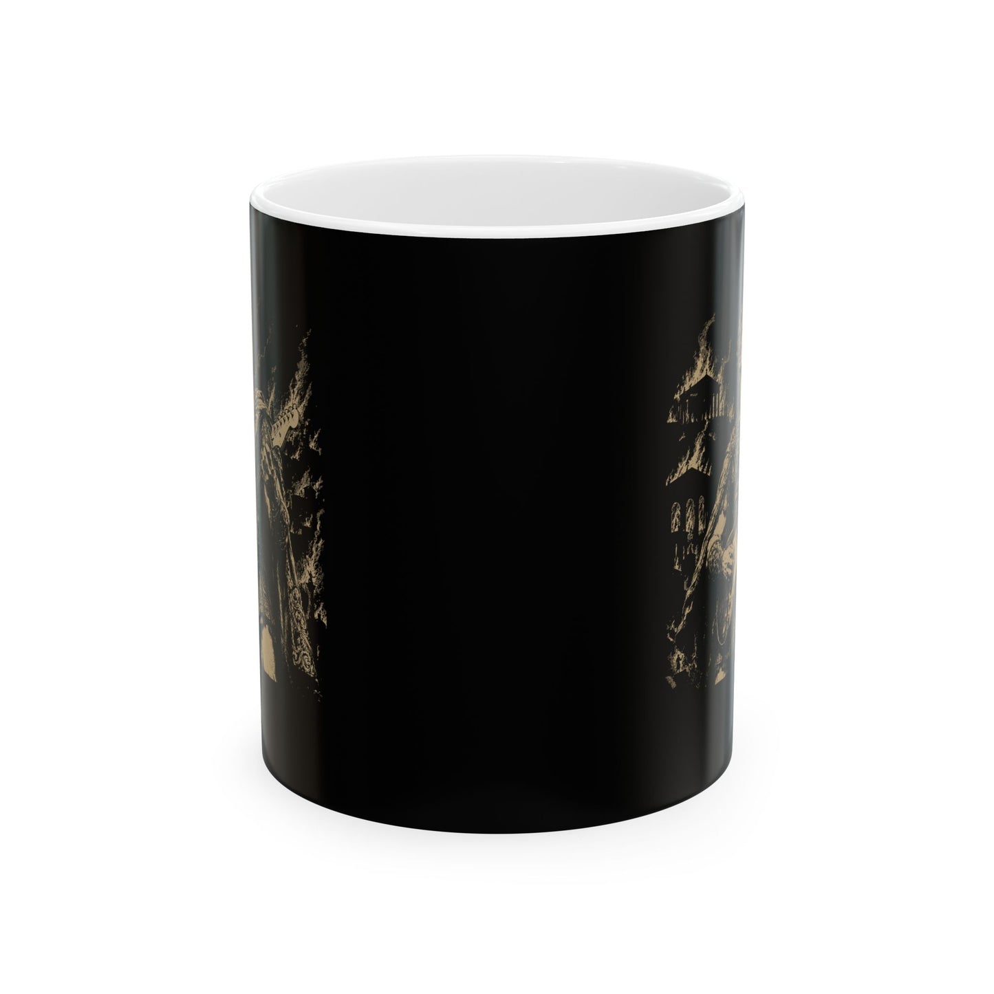 Nero Playing Guitar Ceramic Mug, (11oz, 15oz)