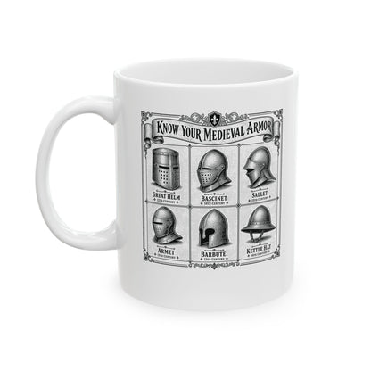 Medieval Armor Helmets Ceramic Mug, (11oz, 15oz)