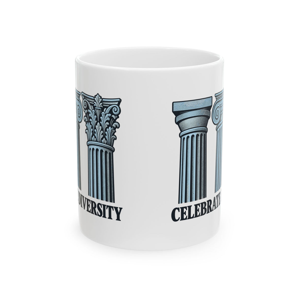 Celebrate Diversity Engraved Columns Ceramic Mug, (11oz, 15oz)