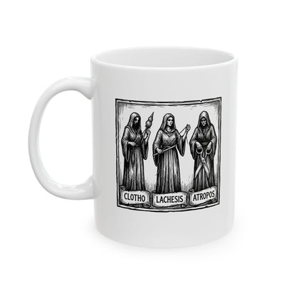 The 3 Fates Clotho Lachesis Atropos Ceramic Mug, (11oz, 15oz)