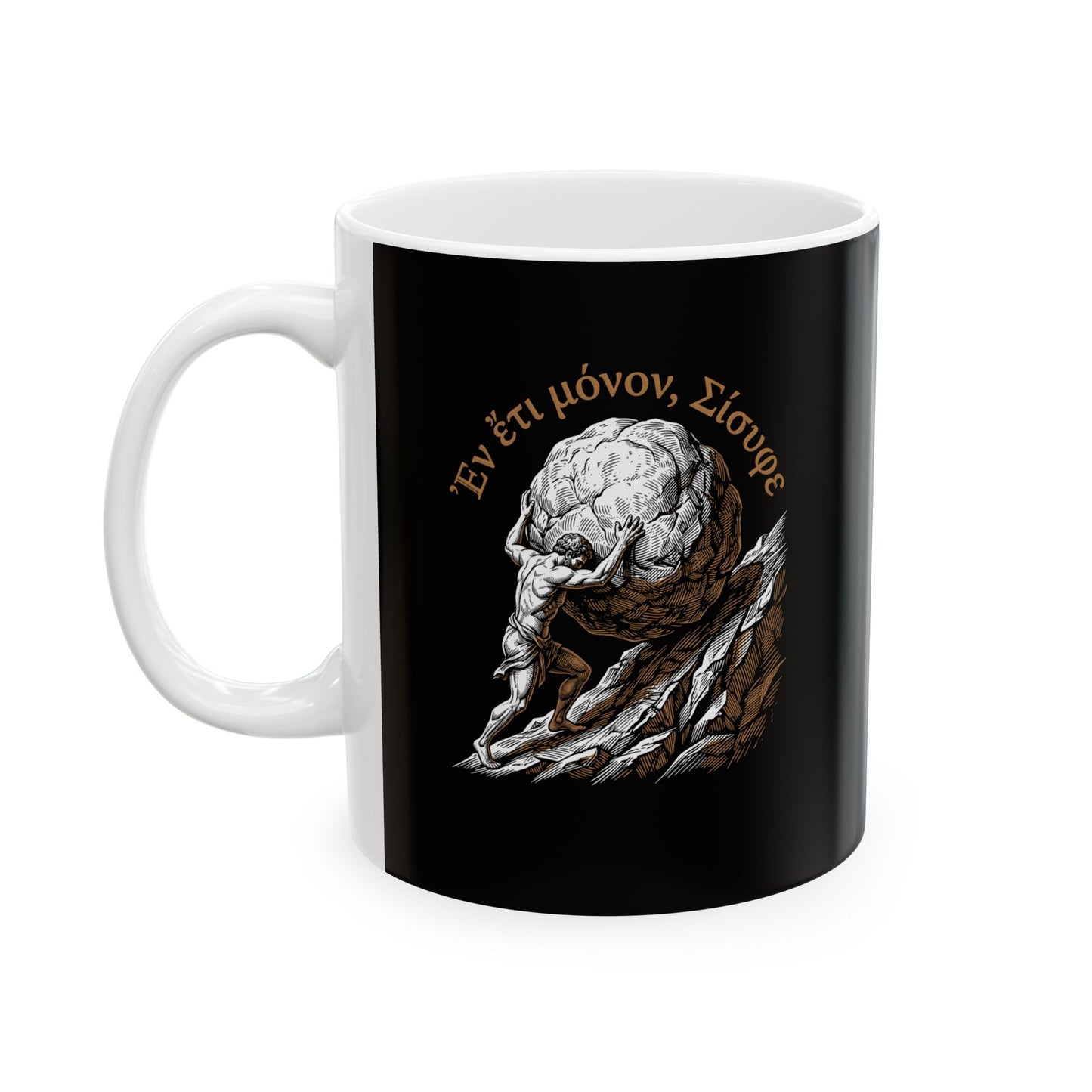 Just One More Sisyphus Attic Greek Ceramic Mug, (11oz, 15oz)