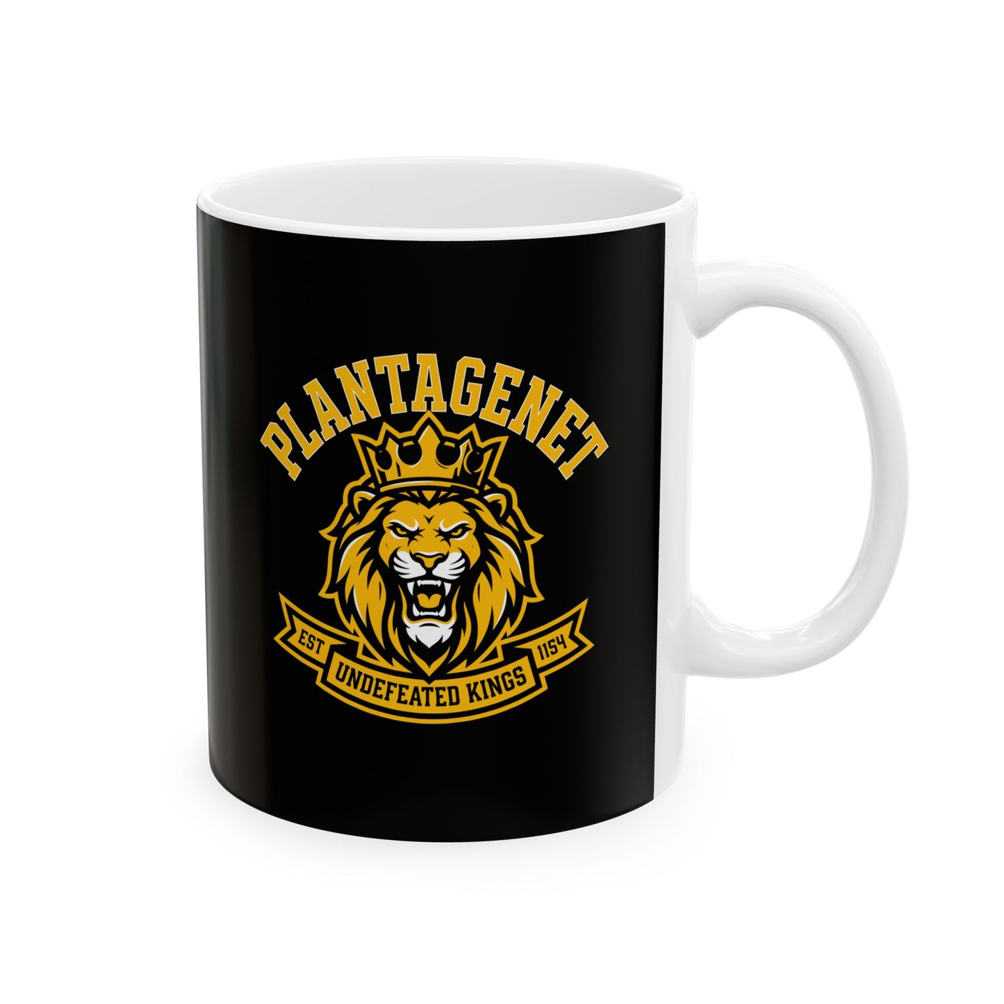 Plantagenet Dynasty Undefeated Lion Ceramic Mug, (11oz, 15oz)
