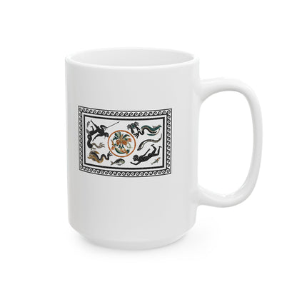 Marine Fish Scene Pompeii Mosaic Ceramic Mug, (11oz, 15oz)