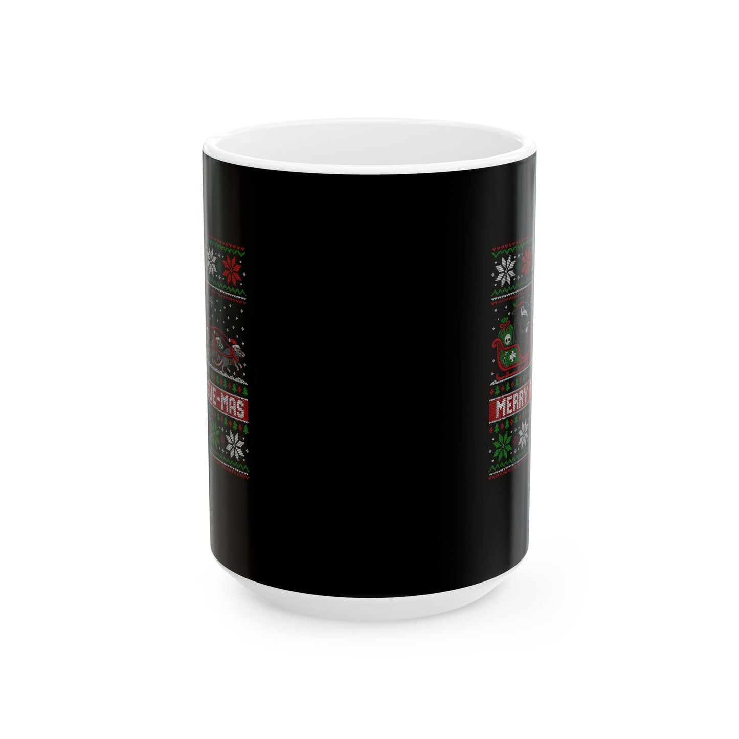 Merry Plaguemas Ugly Sweater Style Ceramic Mug, (11oz, 15oz)