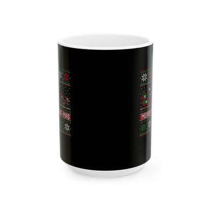 Merry Plaguemas Ugly Sweater Style Ceramic Mug, (11oz, 15oz)