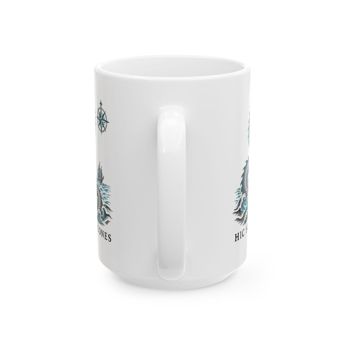 Hic Sunt Dracones Sea Serpent Ceramic Mug, (11oz, 15oz)