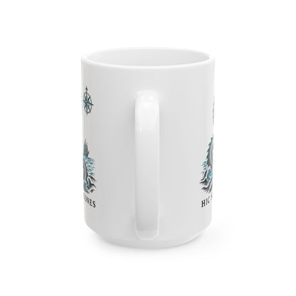 Hic Sunt Dracones Sea Serpent Ceramic Mug, (11oz, 15oz)