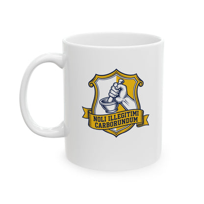 Don't Let the Bastards Grind You Down Latin Quote Ceramic Mug, (11oz, 15oz)