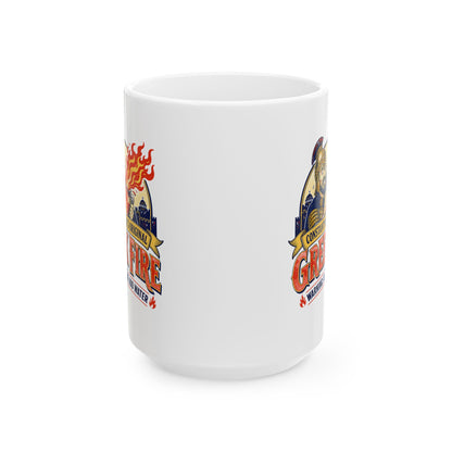 Byzantine Greek Fire Warning Ceramic Mug, (11oz, 15oz)