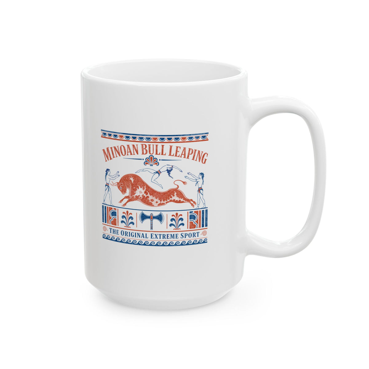 Minoan Bull Leaping Extreme Sport Ceramic Mug, (11oz, 15oz)