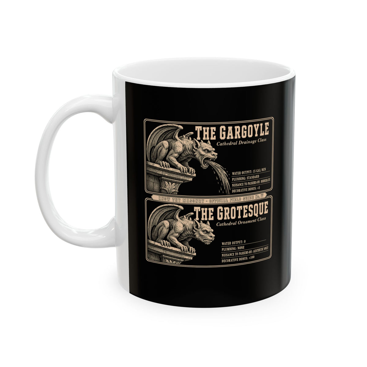 Gargoyle vs Grotesque Field Guide Ceramic Mug, (11oz, 15oz)