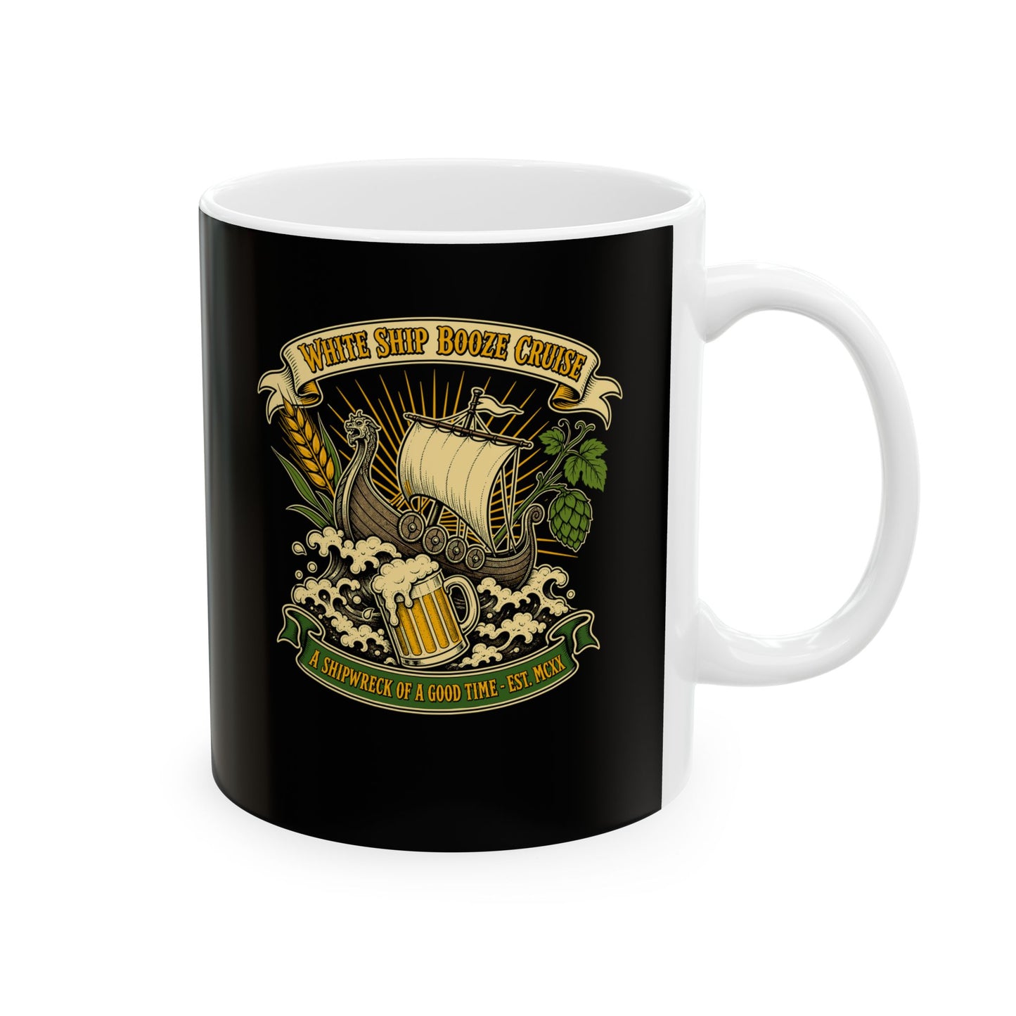 White Ship Booze Cruise Disaster Ceramic Mug, (11oz, 15oz)