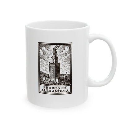 Pharos Stamp Ceramic Mug, (11oz, 15oz)