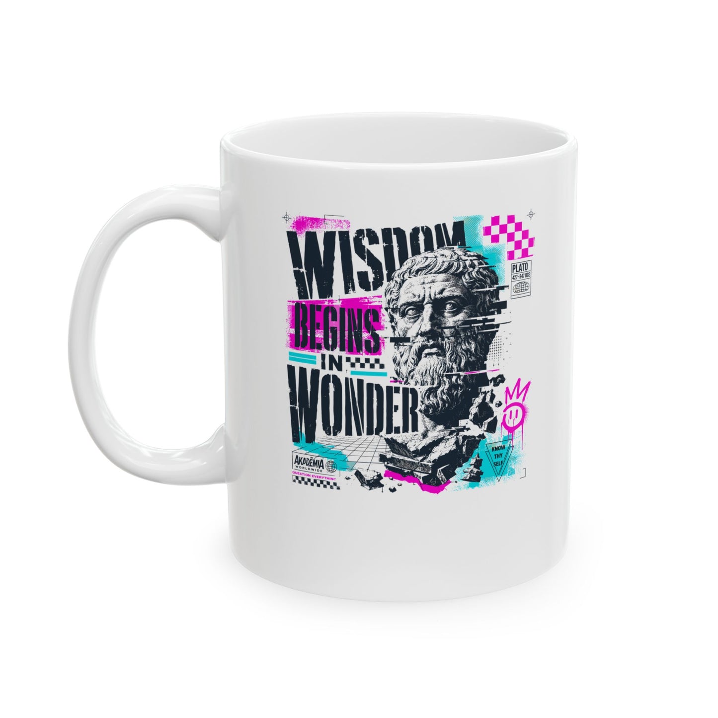 Plato Wisdom Begins in Wonder Ceramic Mug, (11oz, 15oz)