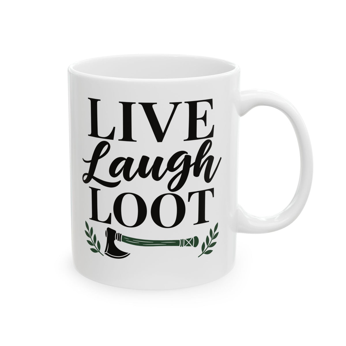 Live Laugh Loot Farmhouse Sign Ceramic Mug, (11oz, 15oz)