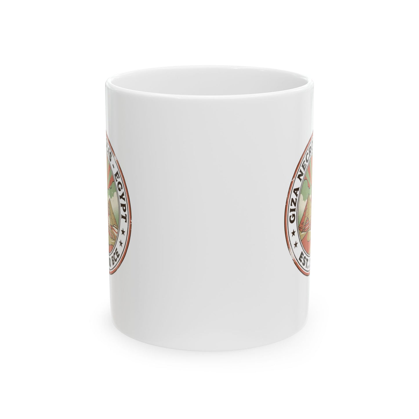 Giza Pyramids Necropolis Ceramic Mug, (11oz, 15oz)
