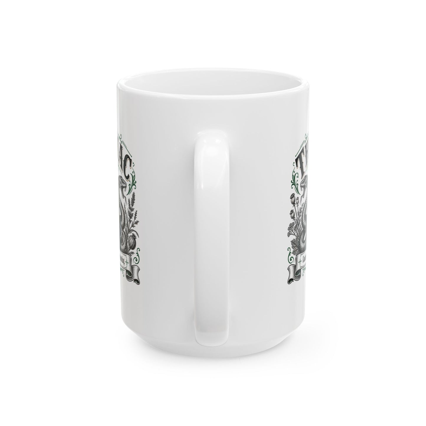 Theriac Contains Everything Cures Nothing Ceramic Mug, (11oz, 15oz)