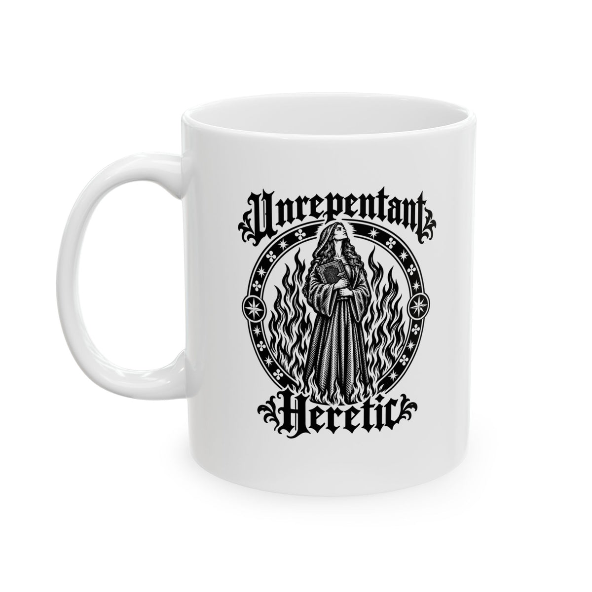 Unrepentant Heretic Woman Ceramic Mug, (11oz, 15oz)