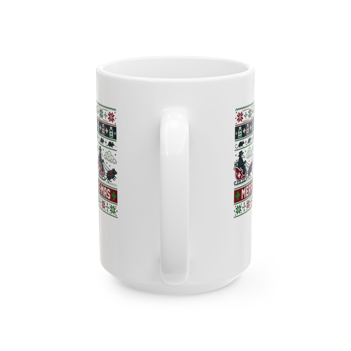 Ugly Sweater Style Merry Plaguemas Ceramic Mug, (11oz, 15oz)
