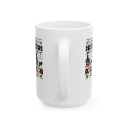 Ugly Sweater Style Merry Plaguemas Ceramic Mug, (11oz, 15oz)