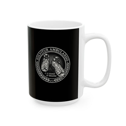 Solvitur Ambulando Saint Augustine Quote Solved by Walking Ceramic Mug, (11oz, 15oz)
