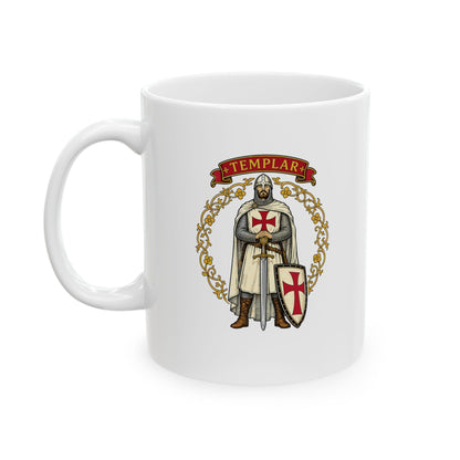 Knight Templar Filigree Ceramic Mug, (11oz, 15oz)