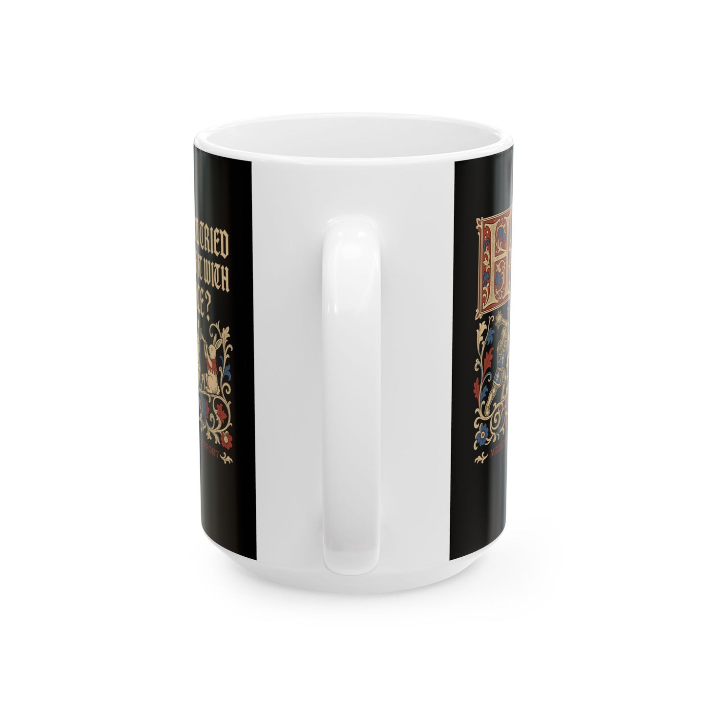 Medieval Technical Support Knight Snail Mace Ceramic Mug, (11oz, 15oz)