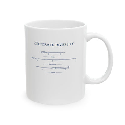 Celebrate Diversity Roman Greek Macedonian Spears Ceramic Mug, (11oz, 15oz)