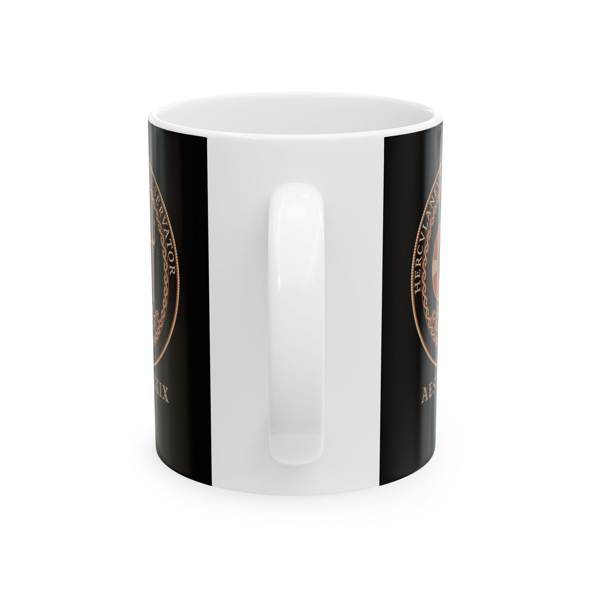 Herculaneum Lifeguard Summer 79 in Latin Ceramic Mug, (11oz, 15oz)