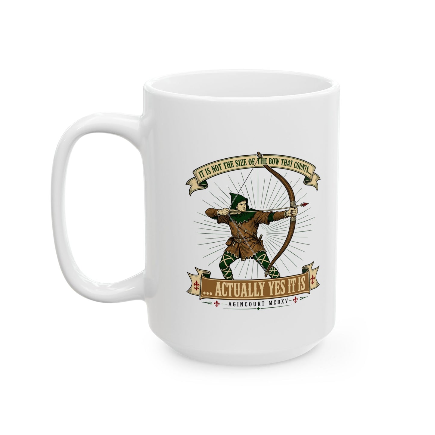 Size of the Bow Agincourt Ceramic Mug, (11oz, 15oz)