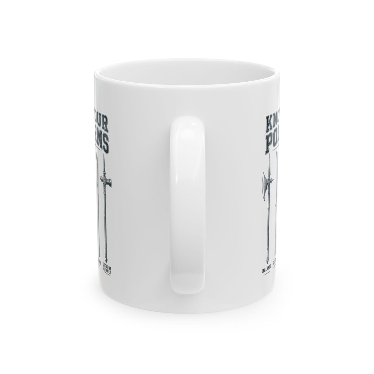 Know Your Polearms Medieval Weapons Ceramic Mug, (11oz, 15oz)