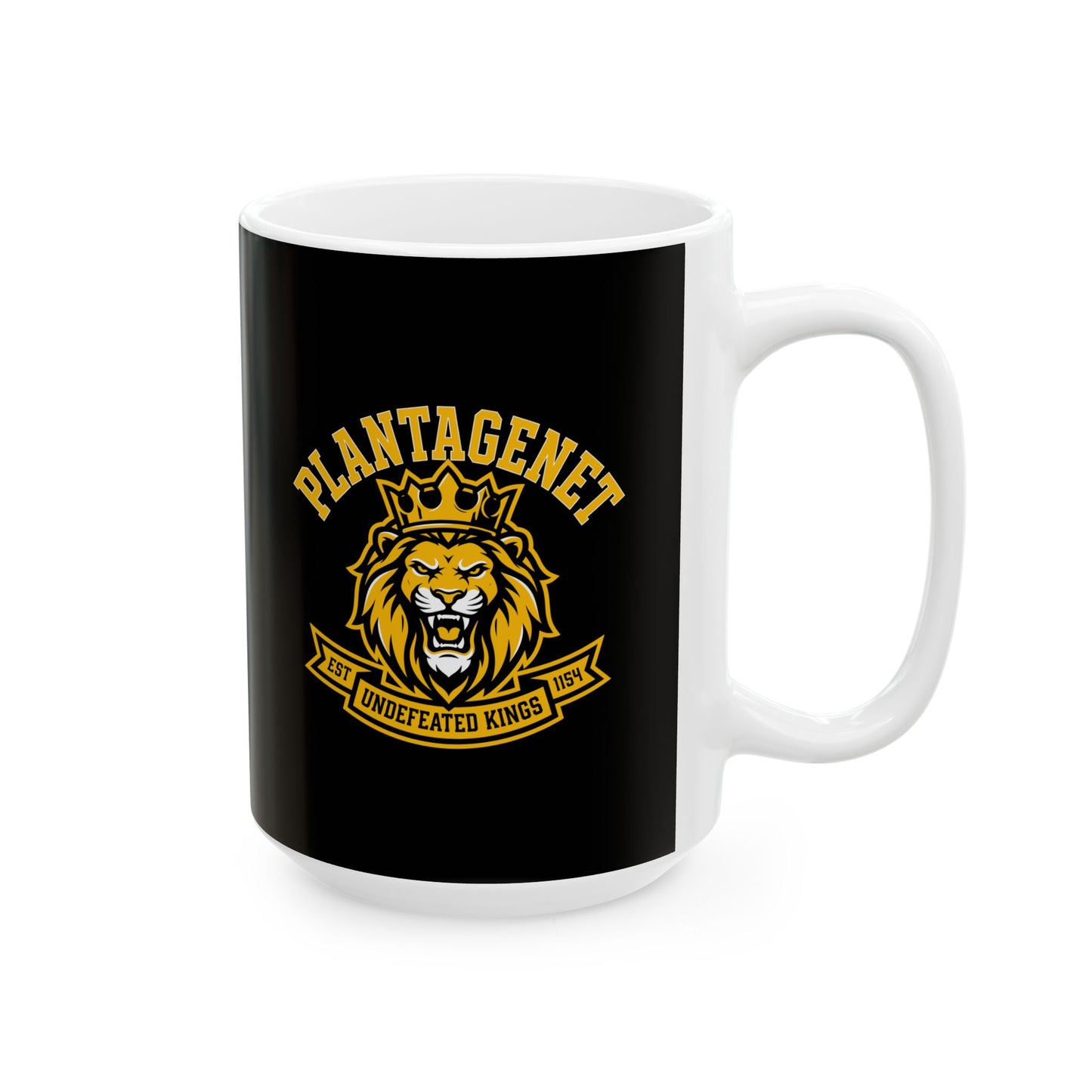 Plantagenet Dynasty Undefeated Lion Ceramic Mug, (11oz, 15oz)
