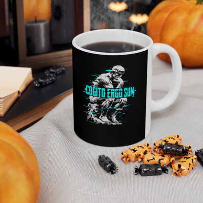 Cogito Ergo Sum Thinker Streetwear Style Ceramic Mug, (11oz, 15oz)