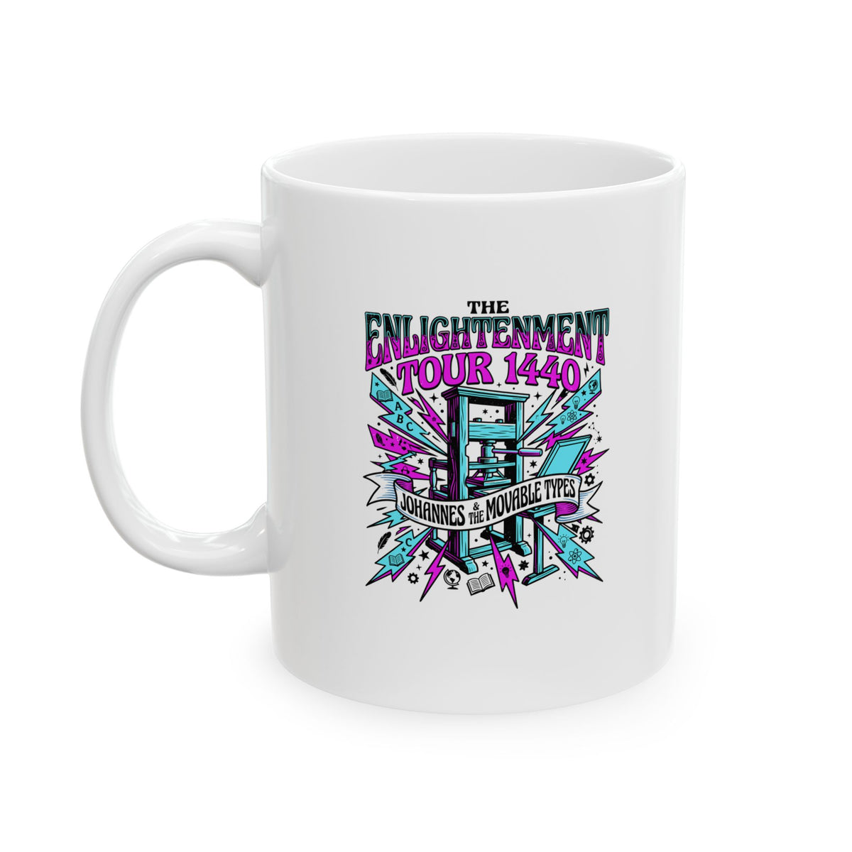 Johannes Gutenberg Enlightenment Tour Ceramic Mug, (11oz, 15oz)