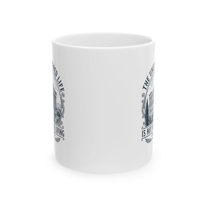 Unexamined Life Quote Socrates Ceramic Mug, (11oz, 15oz)