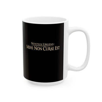 Breaking News: I Don't Care in Latin Ceramic Mug, (11oz, 15oz)