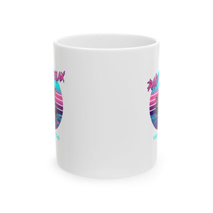Viking Surf Club Raid & Relax Vaporwave Ceramic Mug, (11oz, 15oz)