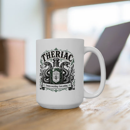 Theriac Contains Everything Cures Nothing Ceramic Mug, (11oz, 15oz)