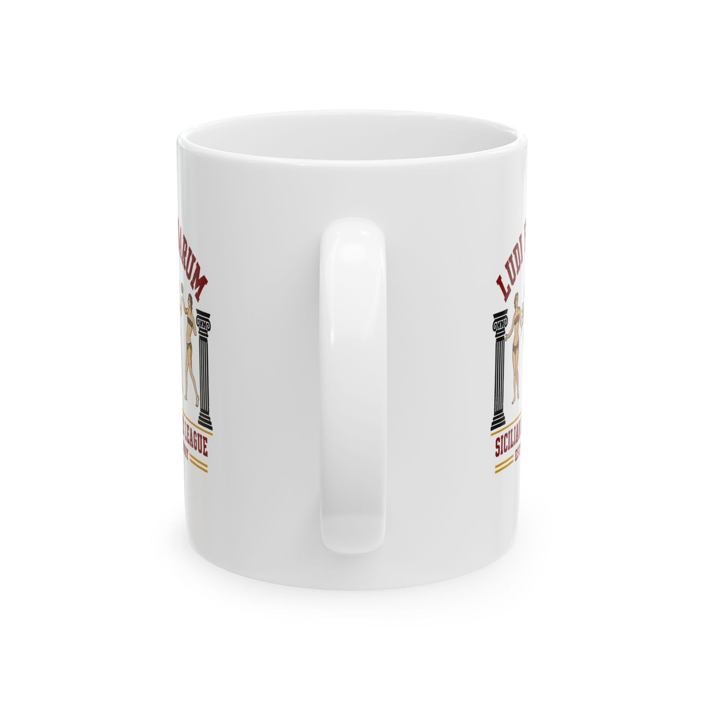 Bikini Women Mosaic Ludi Feminarum Ceramic Mug, (11oz, 15oz)