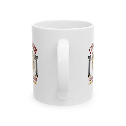 Bikini Women Mosaic Ludi Feminarum Ceramic Mug, (11oz, 15oz)