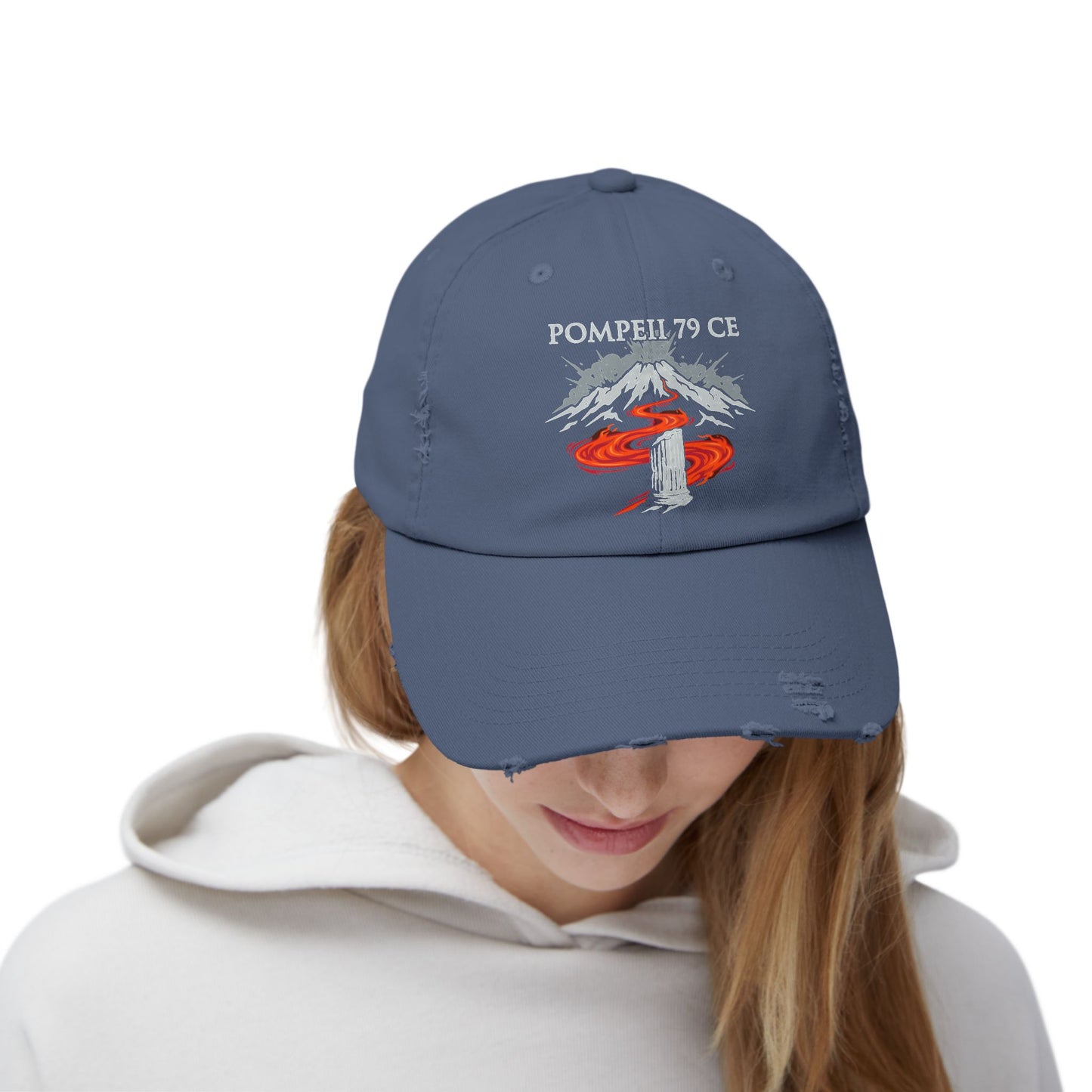 Pompeii 79 CE Vesuvius Unisex Distressed Cap