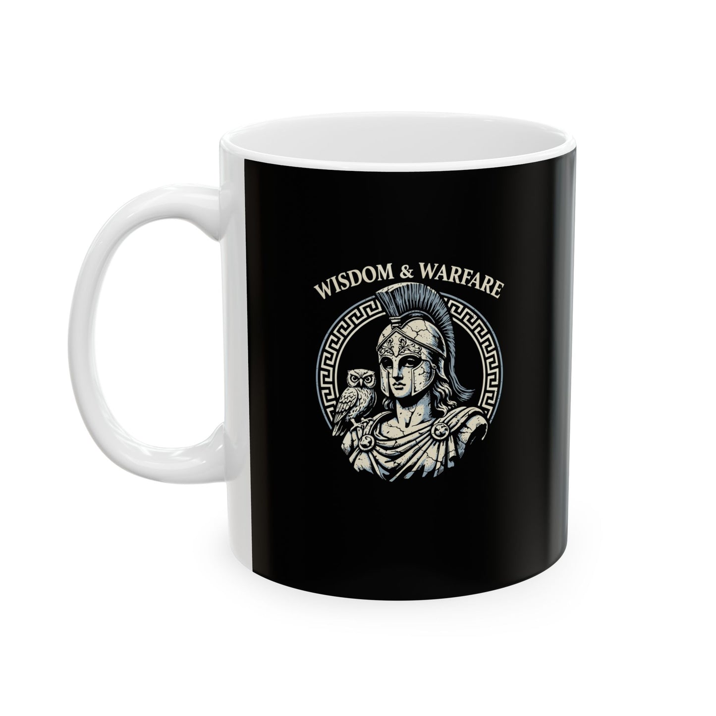 Athena Wisdom Warfare Owl Ceramic Mug, (11oz, 15oz)