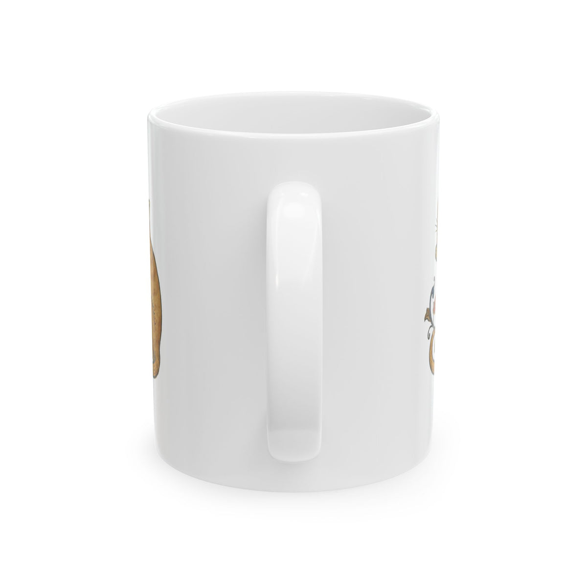 Medieval Marginalia Cat Licking Itself Ceramic Mug, (11oz, 15oz)