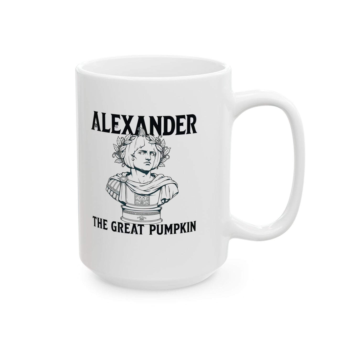 Alexander the Great Pumpkin! Statue Ceramic Mug, (11oz, 15oz)